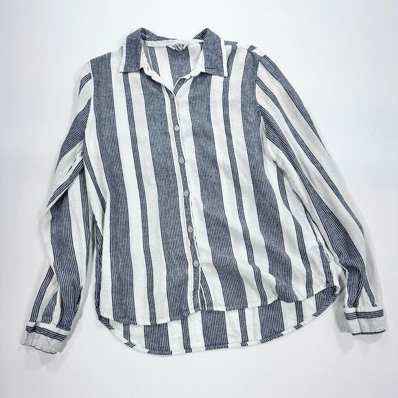 Orvis stripe cotton linen lightweight button down shirt M - Picture 1 of 10
